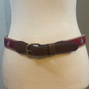 Zep Pro Florida Seminoles FSU Belt Leather Canvas‎ Sz 32 USA Made